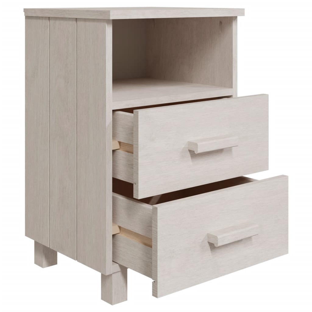 Tables de Chevet HAMAR 2 pcs Blanc 40x35x62 cm Bois Massif