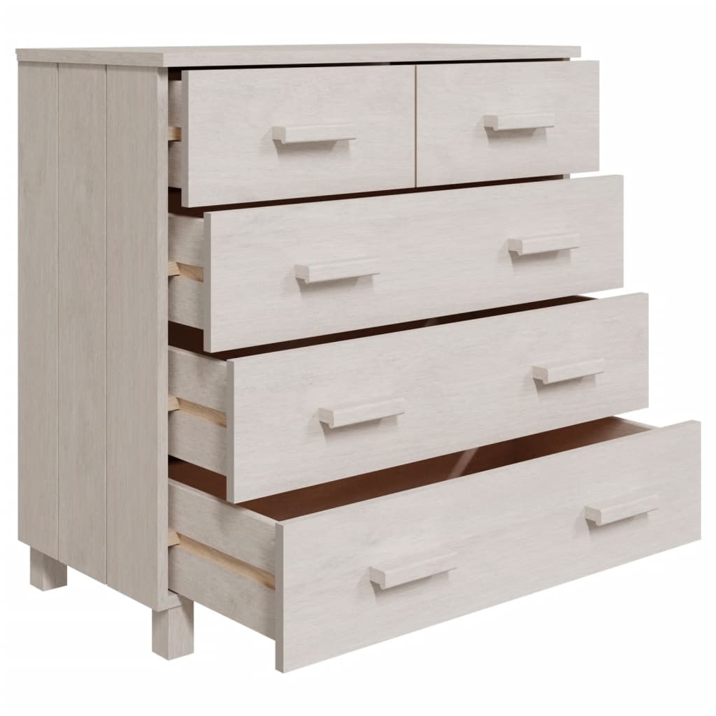 Buffet HAMAR Blanc 79x40x80 cm Bois Massif Pin