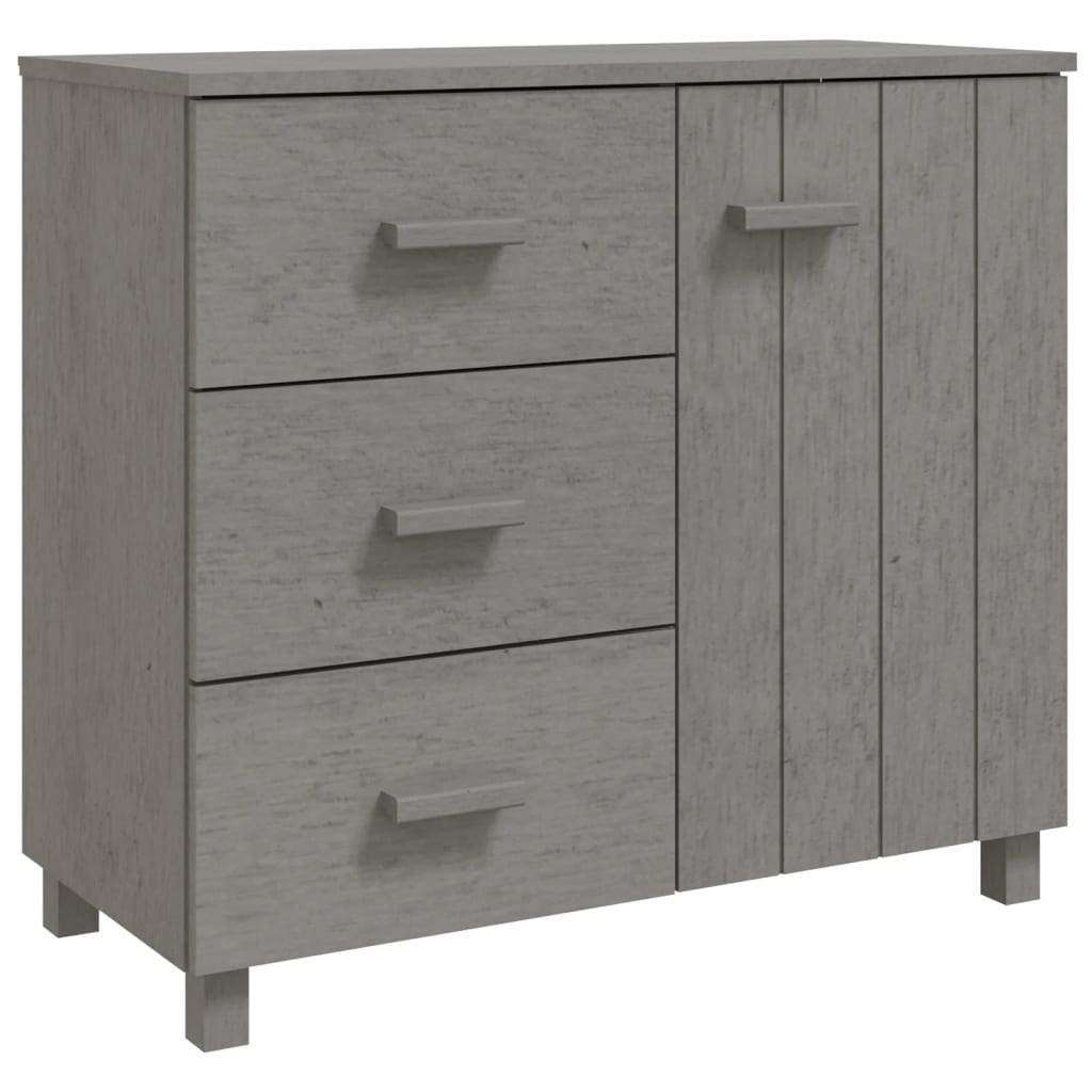 Buffet HAMAR Gris Clair 90x40x80 cm Pin Massif