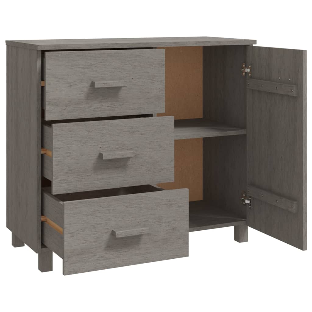 Buffet HAMAR Gris Clair 90x40x80 cm Pin Massif