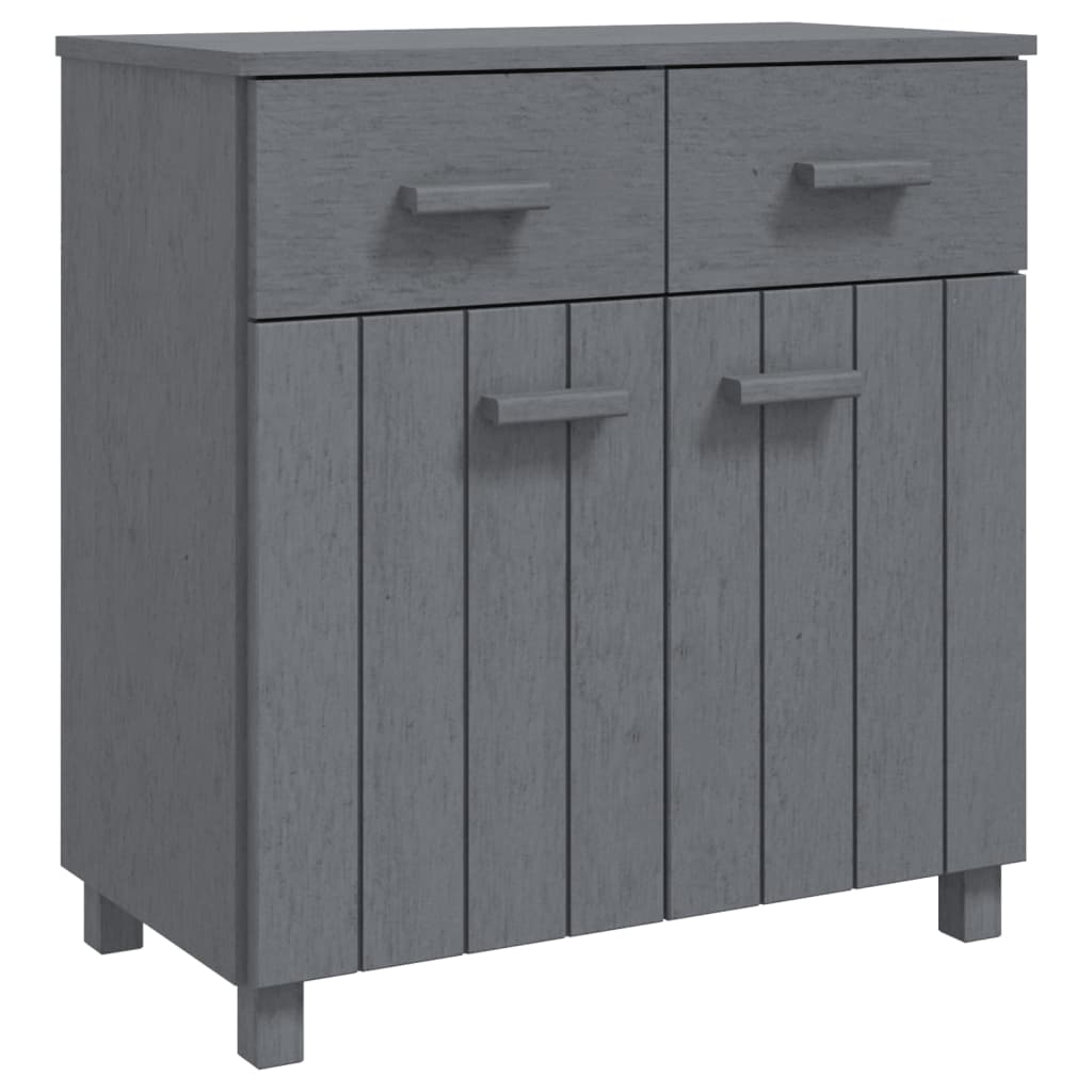 Buffet HAMAR Gris Foncé 79x40x80 cm Bois Massif Pin