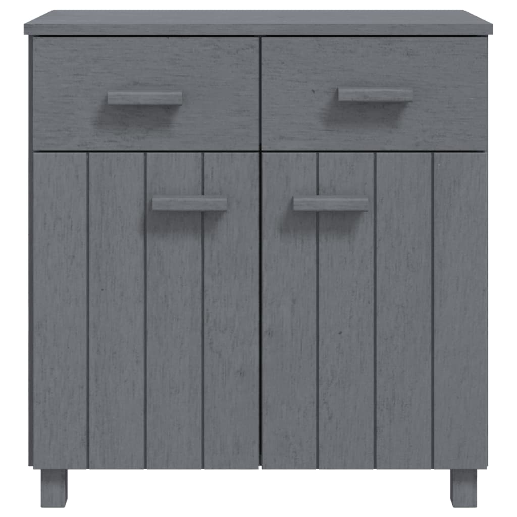 Buffet HAMAR Gris Foncé 79x40x80 cm Bois Massif Pin