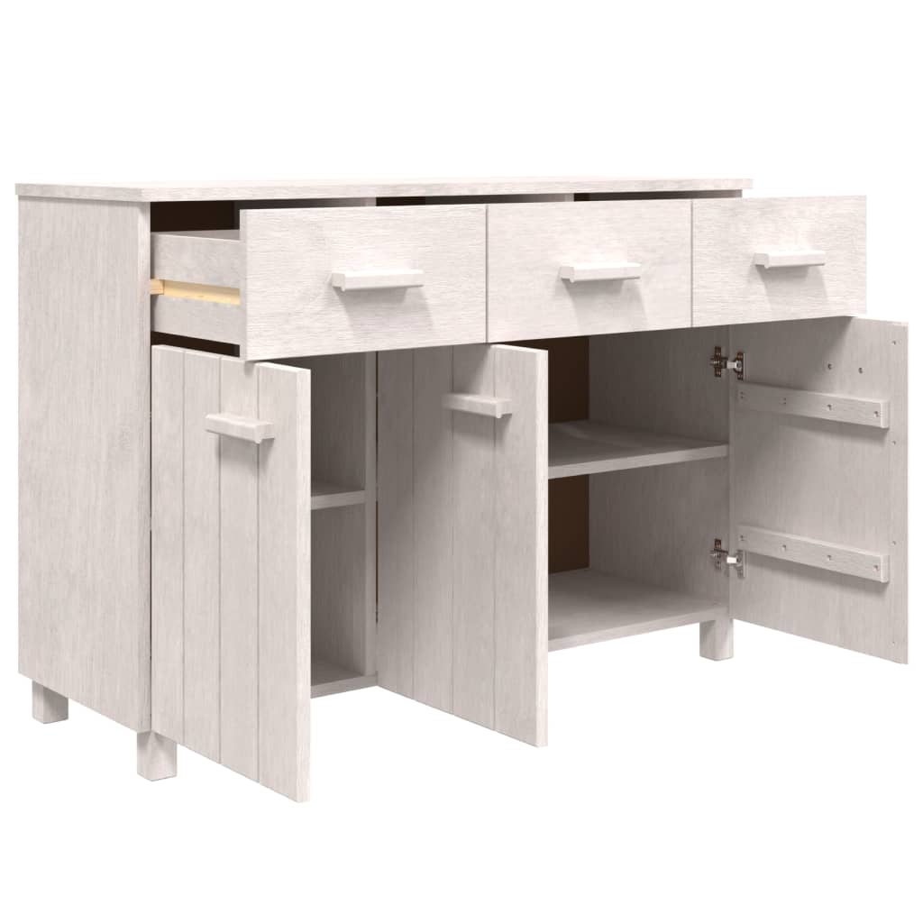 Dressoir HAMAR wit 113x40x80 cm massief grenenhout