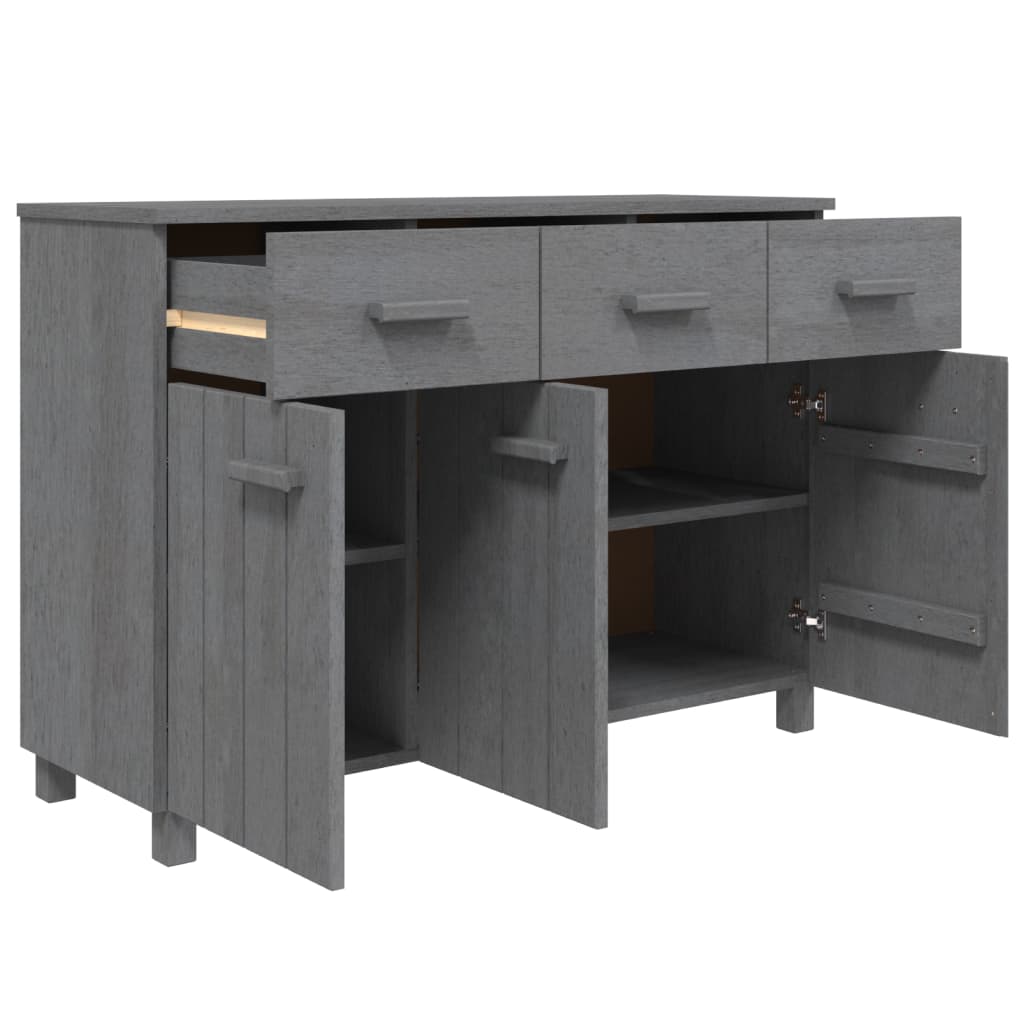 Buffet HAMAR Gris Foncé 113x40x80 cm Bois Massif Pin