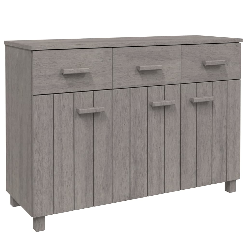 Buffet HAMAR Gris Clair 113x40x80 cm Bois Massif Pin