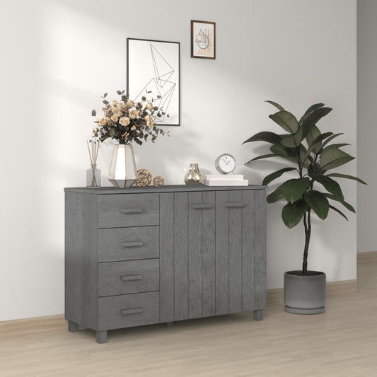 Buffet HAMAR Gris Foncé 113x40x80 cm Bois Massif Pin