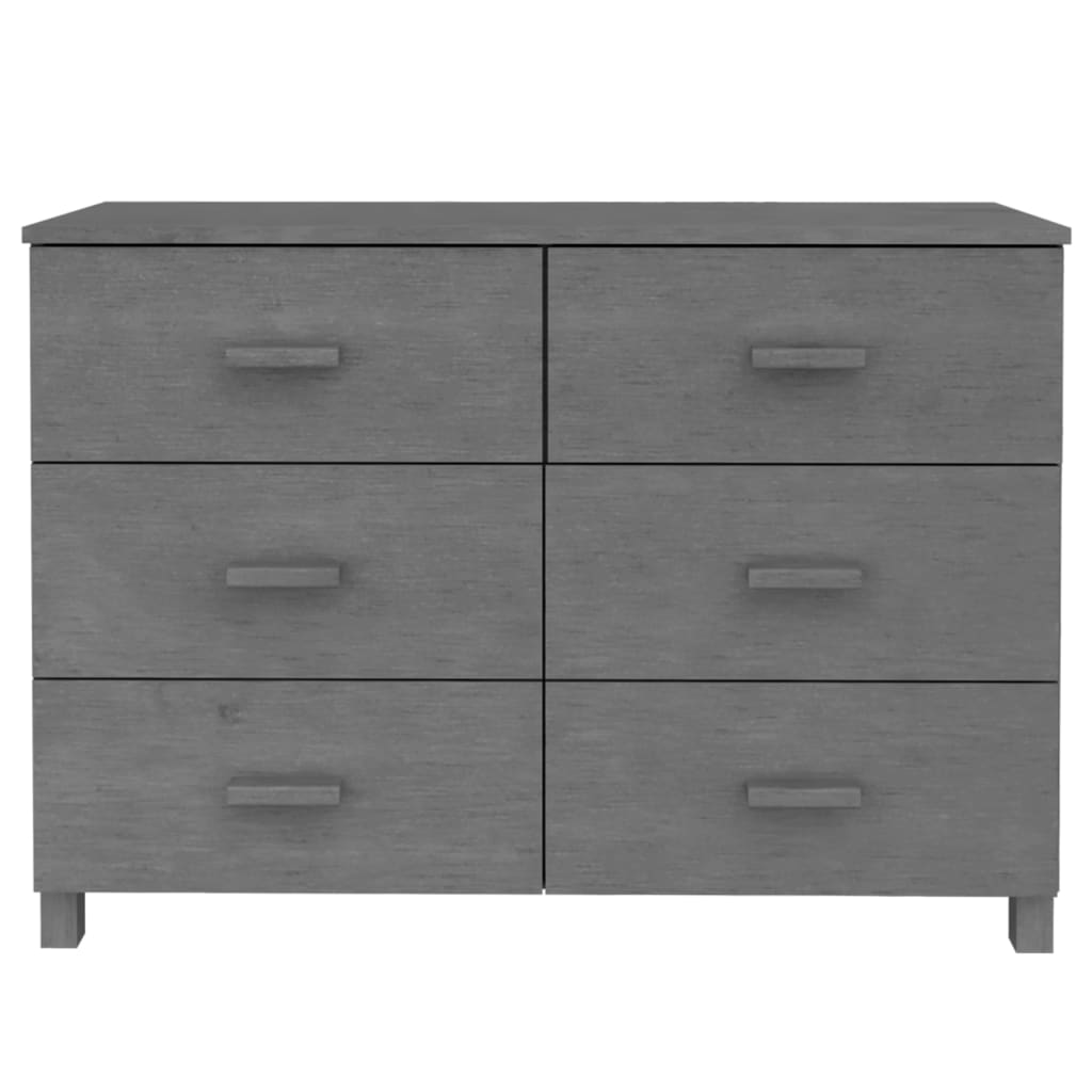 Buffet HAMAR Gris Foncé 113x40x80 cm Bois Massif Pin