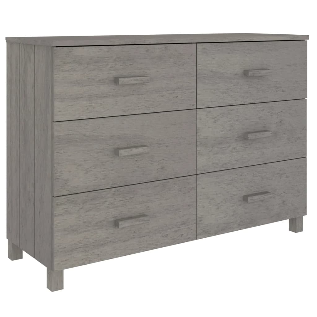 Buffet HAMAR Gris Clair 113x40x80 cm Bois Massif Pin