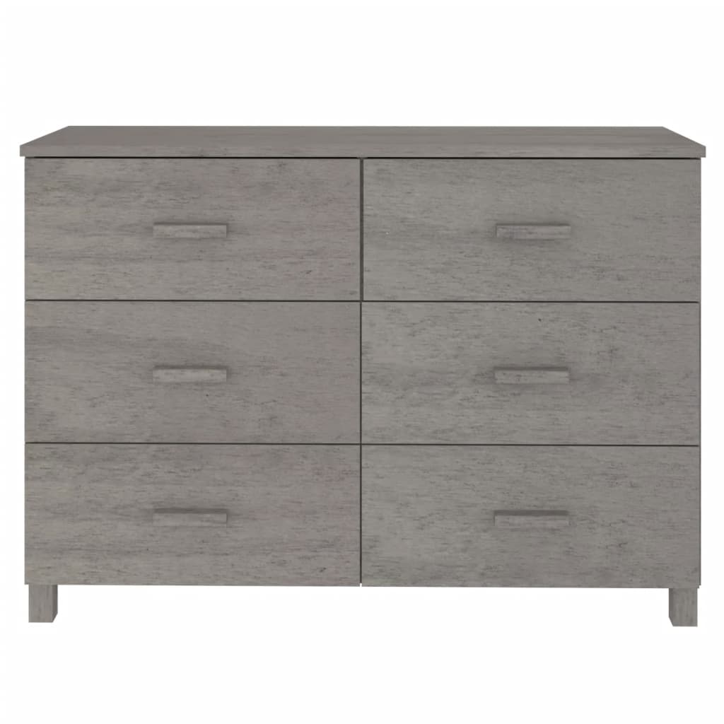 Buffet HAMAR Gris Clair 113x40x80 cm Bois Massif Pin