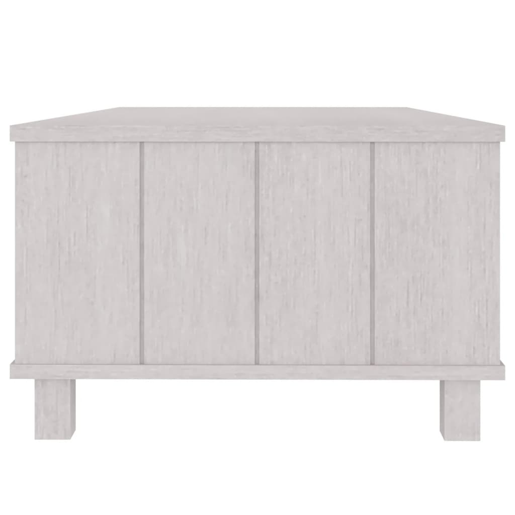 Table basse HAMAR Blanc 100x55x35 cm Bois Massif Pin