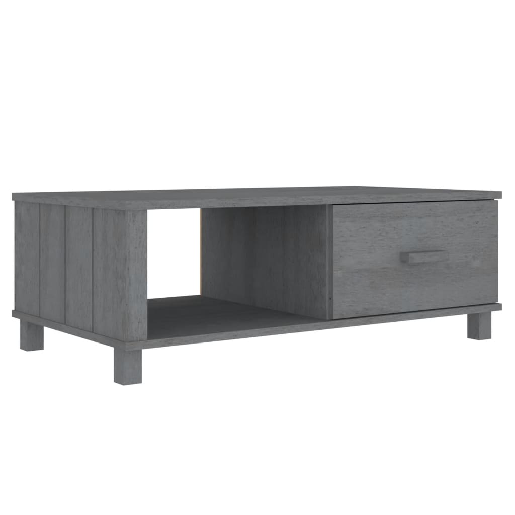 Table Basse HAMAR Gris Foncé 100x55x35 cm Bois Massif Pin