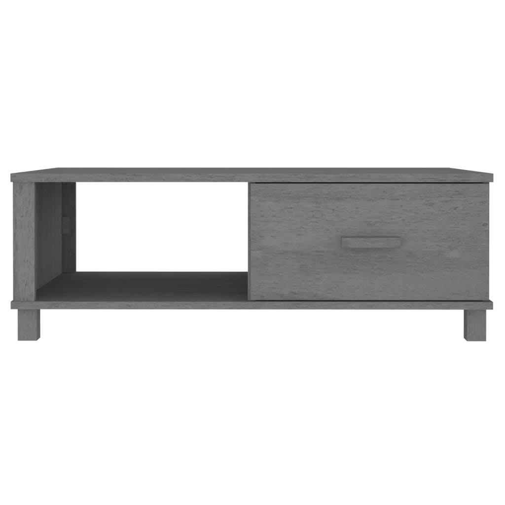 Table Basse HAMAR Gris Foncé 100x55x35 cm Bois Massif Pin