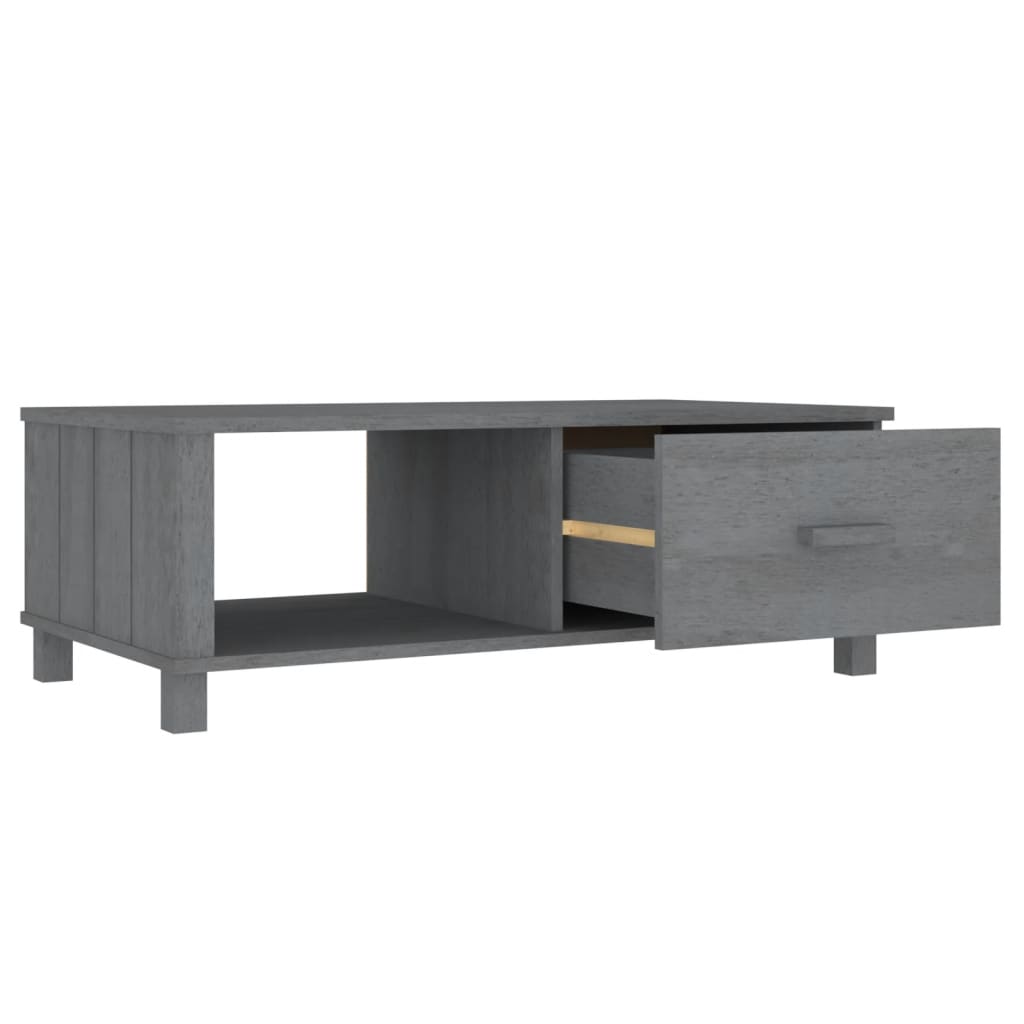 Table Basse HAMAR Gris Foncé 100x55x35 cm Bois Massif Pin