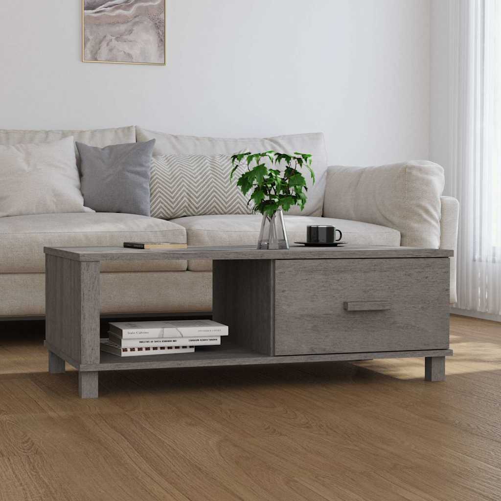 Coffee Table "HAMAR" Light Grey 100x55x35 cm Solid Wood Pine
