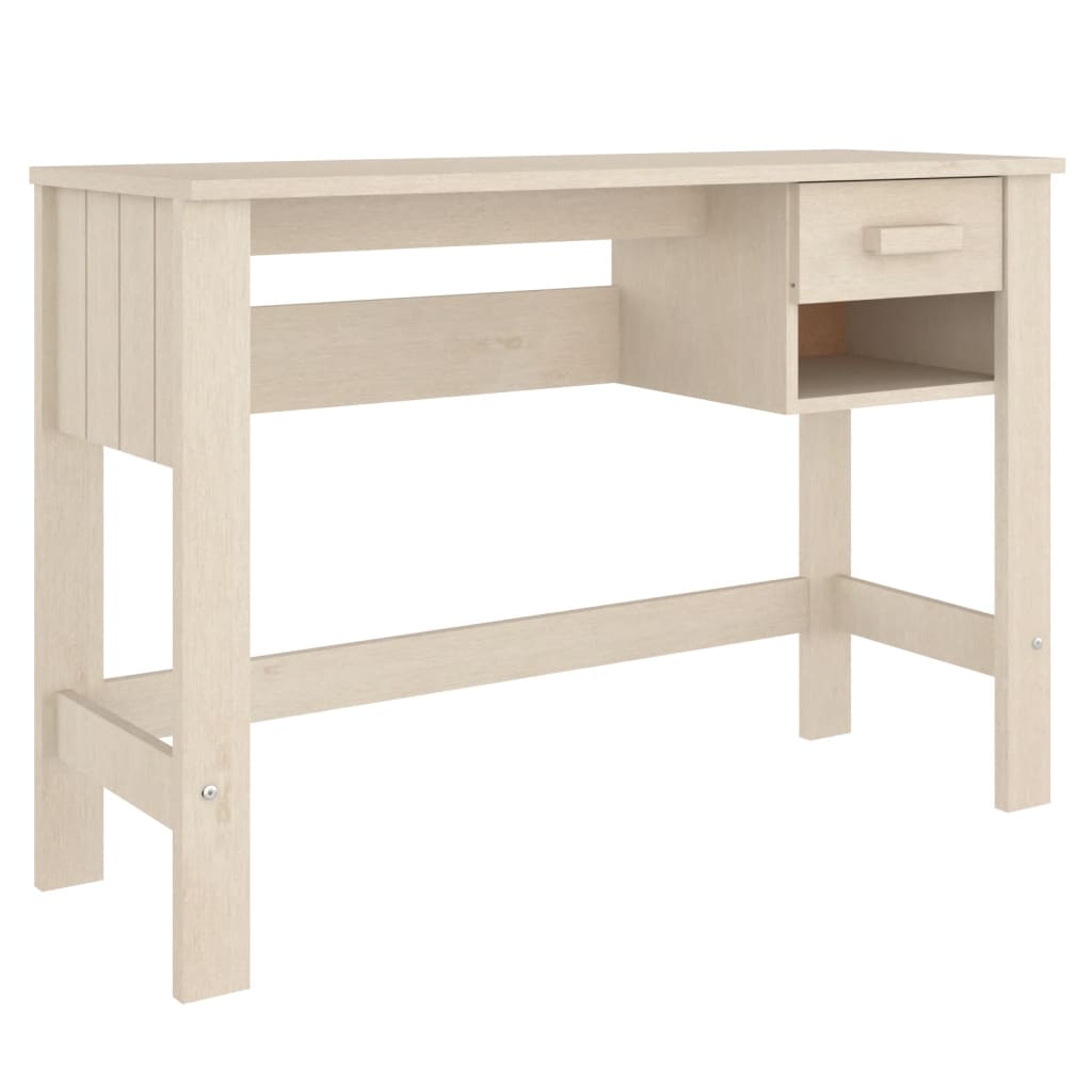 Bureau HAMAR Marron Miel 110x40x75 cm Bois Massif Pin