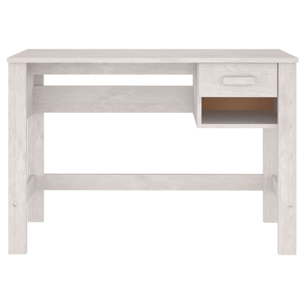 Bureau HAMAR Blanc 110x40x75 cm Pin Massif