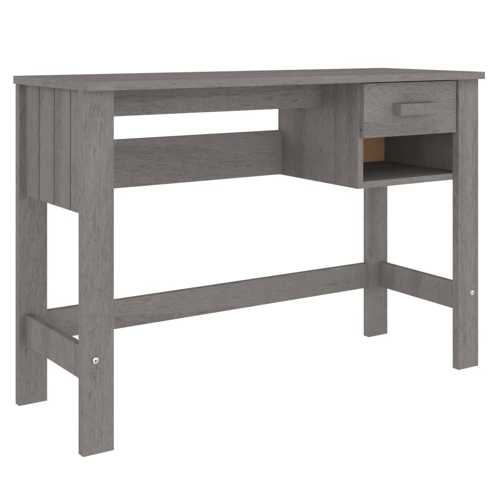 Bureau HAMAR Gris Clair 110x40x75 cm Bois Massif Pin