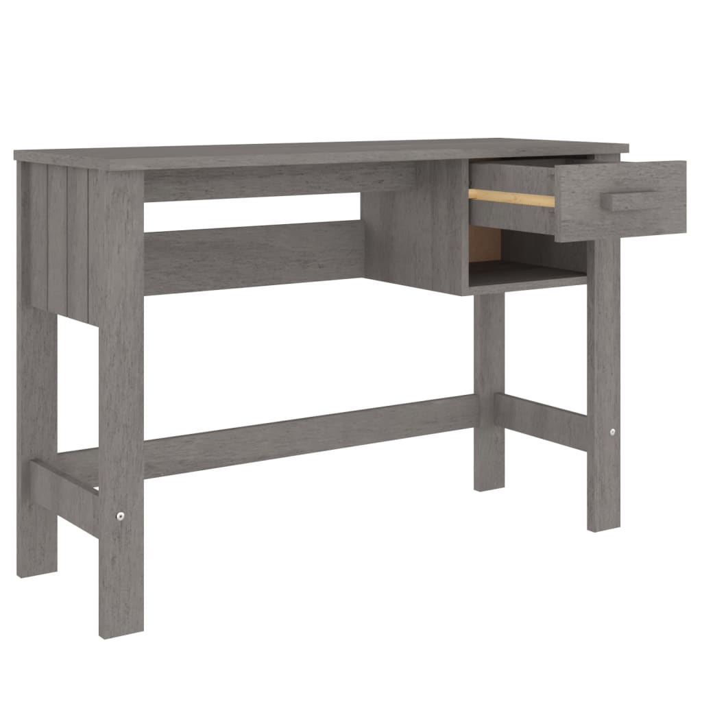 Bureau HAMAR Gris Clair 110x40x75 cm Bois Massif Pin