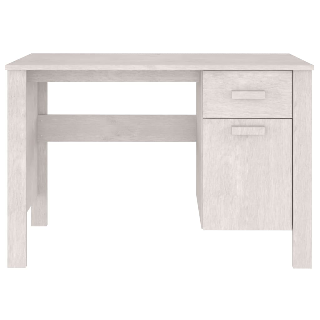 vidaXL Desk HAMAR White 113x50x75 cm Solid Wood Pine