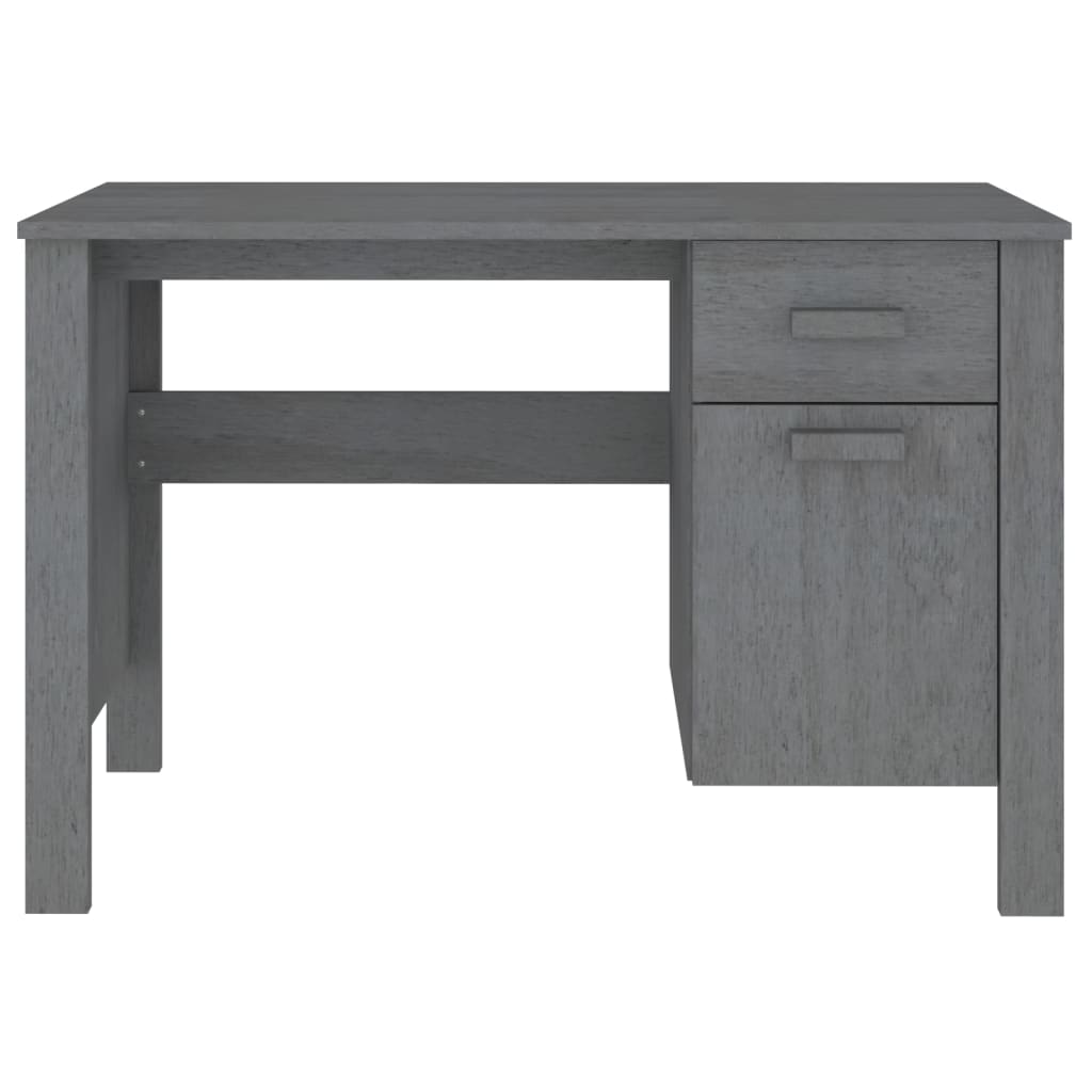 vidaXL Desk HAMAR Dark Grey 113x50x75 cm Solid Wood Pine