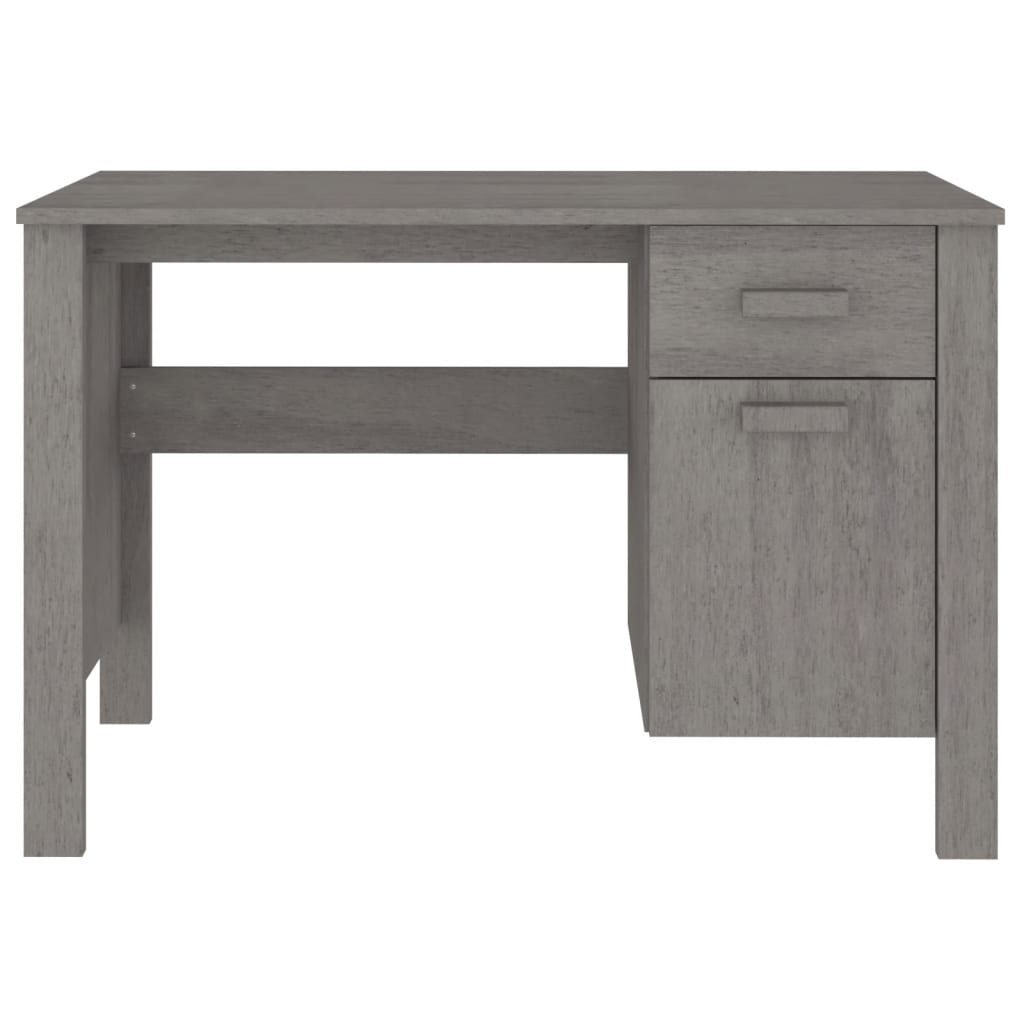 vidaXL Desk HAMAR Light Grey 113x50x75 cm Solid Wood Pine