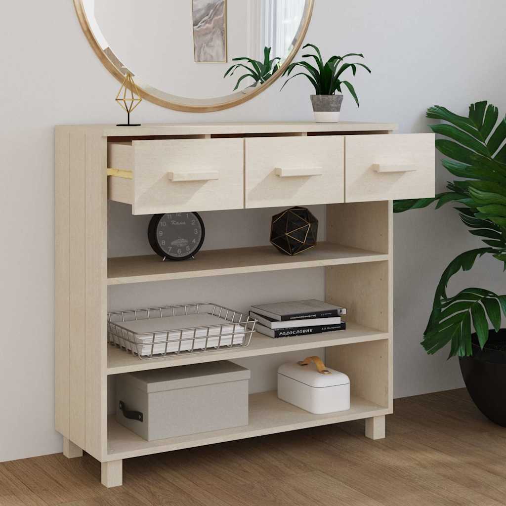 Console Table "HAMAR" Honey Brown 90x35x90 cm Solid Wood Pine