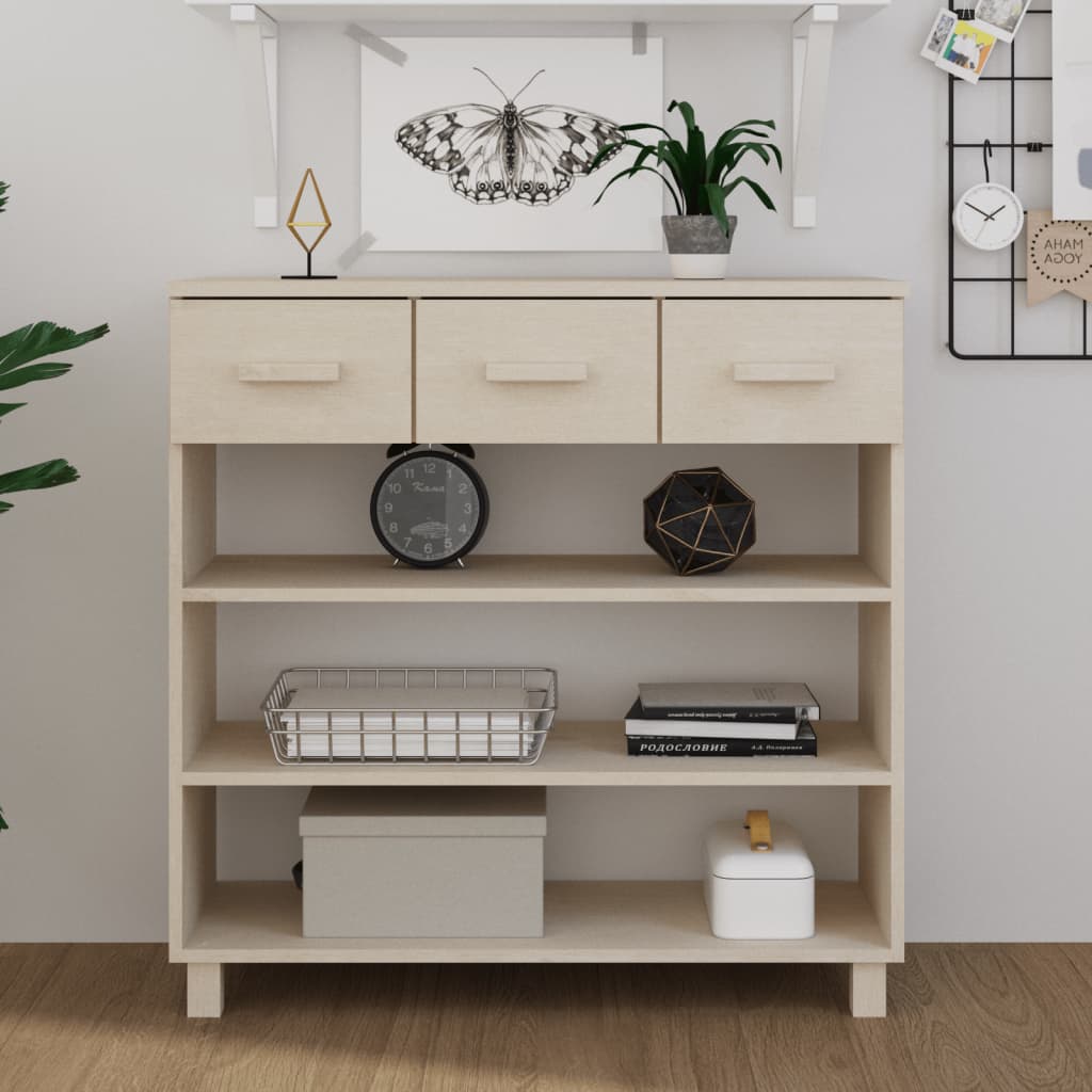 Console Table "HAMAR" Honey Brown 90x35x90 cm Solid Wood Pine