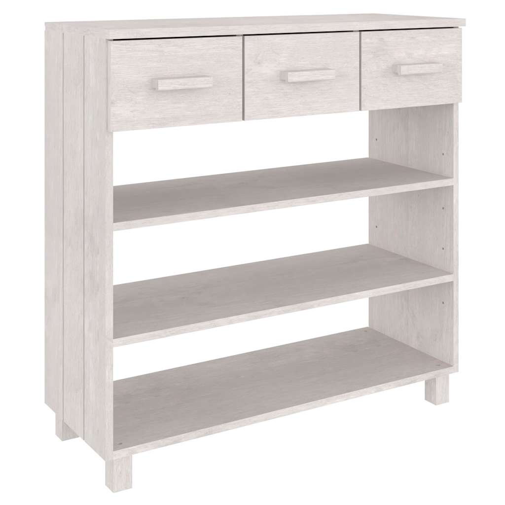Console Table "HAMAR" White 90x35x90 cm Solid Wood Pine