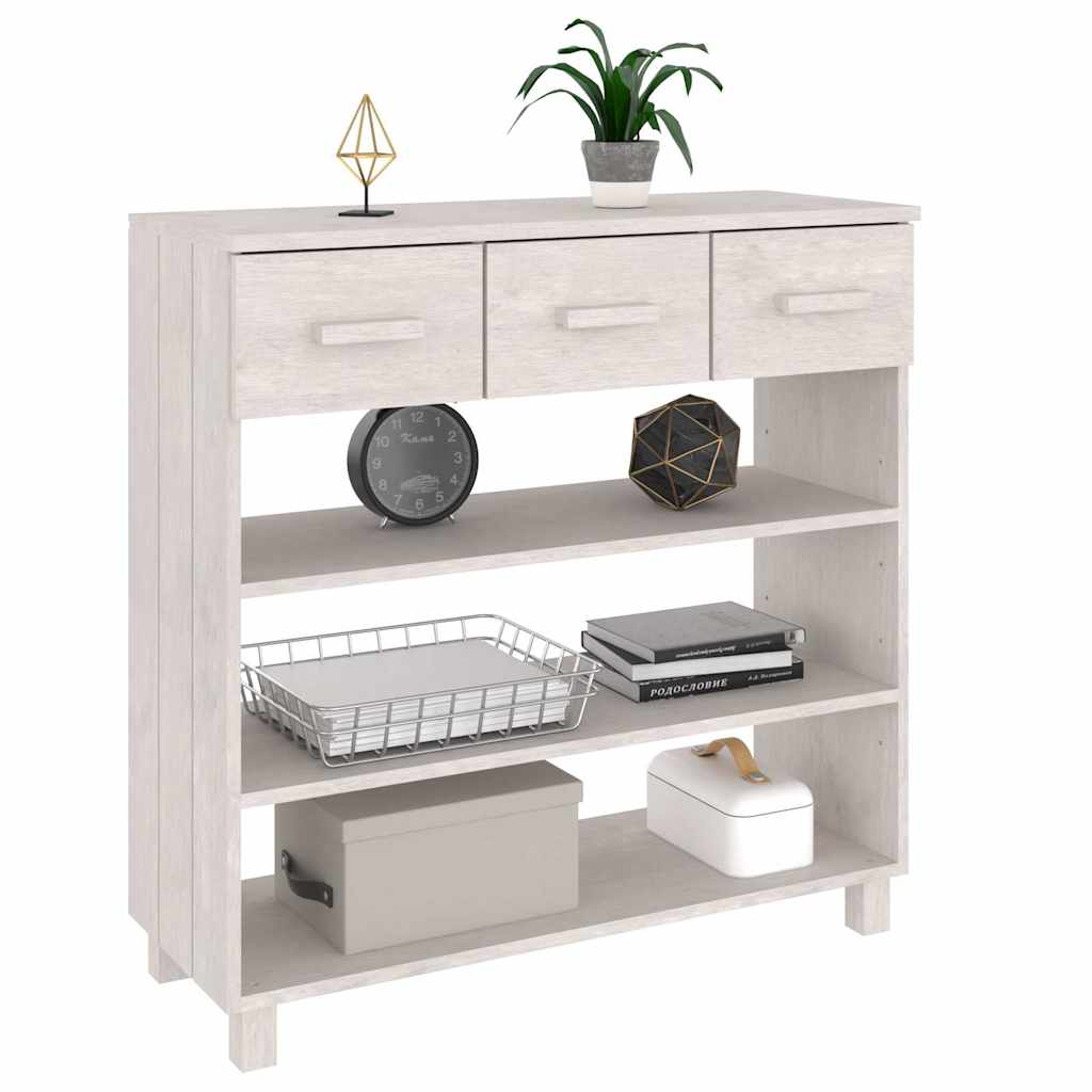 Console Table "HAMAR" White 90x35x90 cm Solid Wood Pine