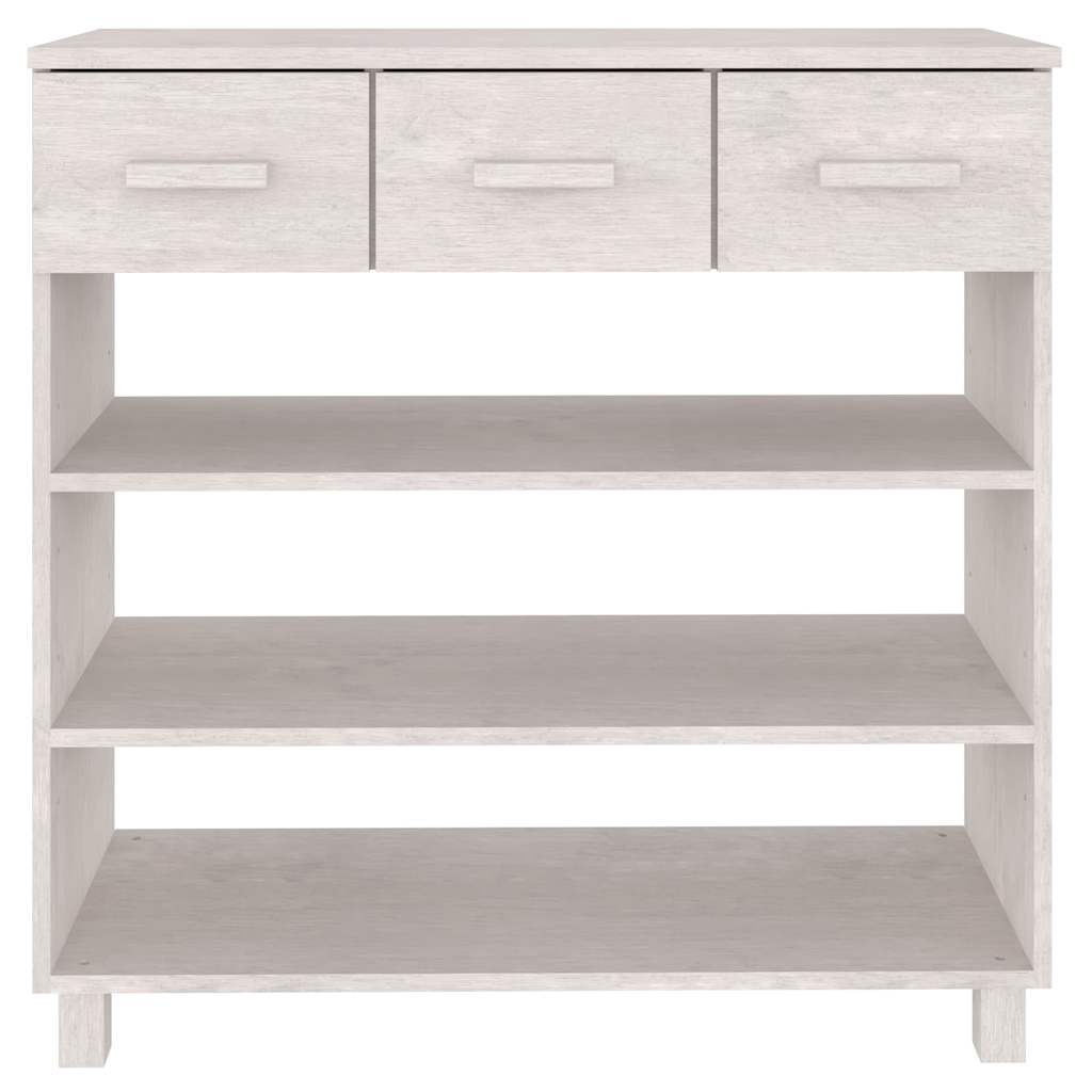 Console Table "HAMAR" White 90x35x90 cm Solid Wood Pine