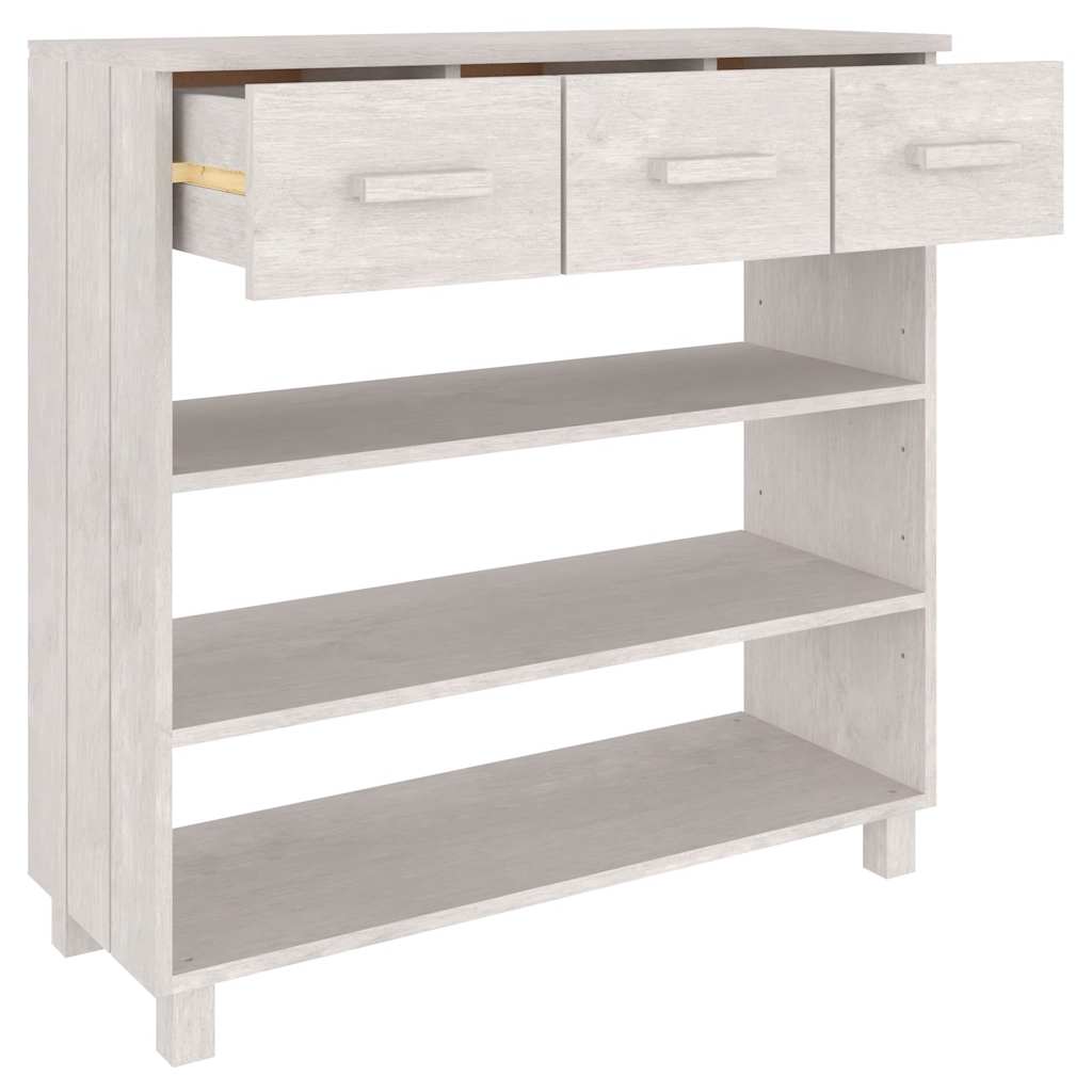 Console Table "HAMAR" White 90x35x90 cm Solid Wood Pine