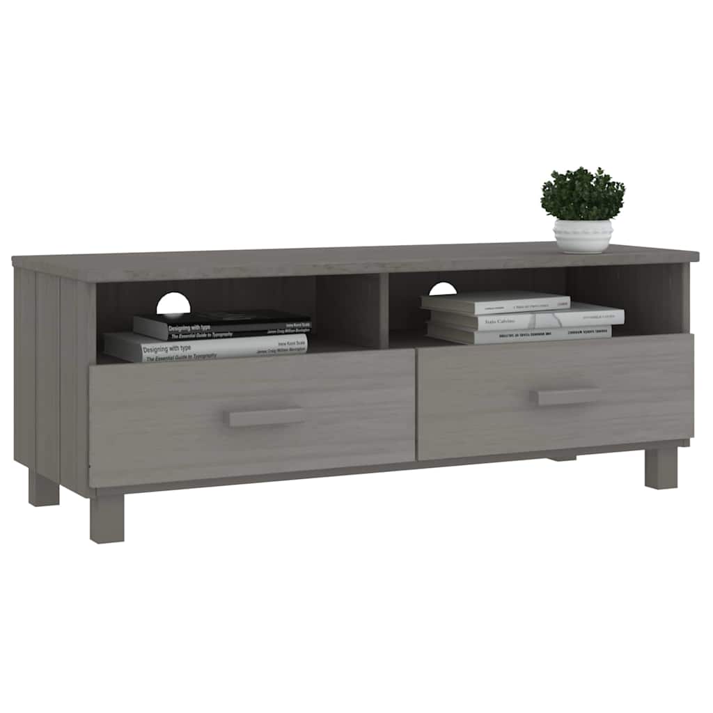TV Cabinet "HAMAR" Light Grey 106x40x40 cm Solid Wood Pine