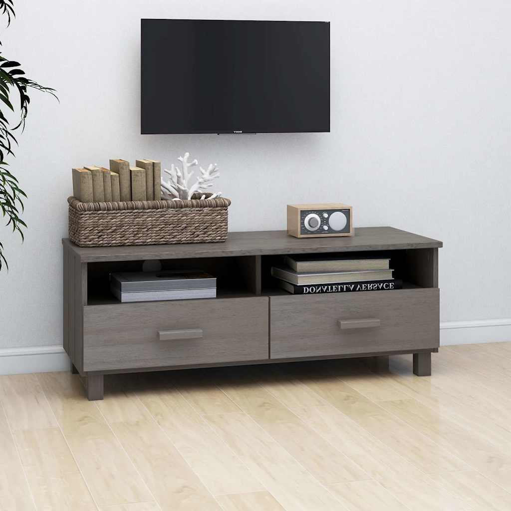 TV Cabinet "HAMAR" Light Grey 106x40x40 cm Solid Wood Pine