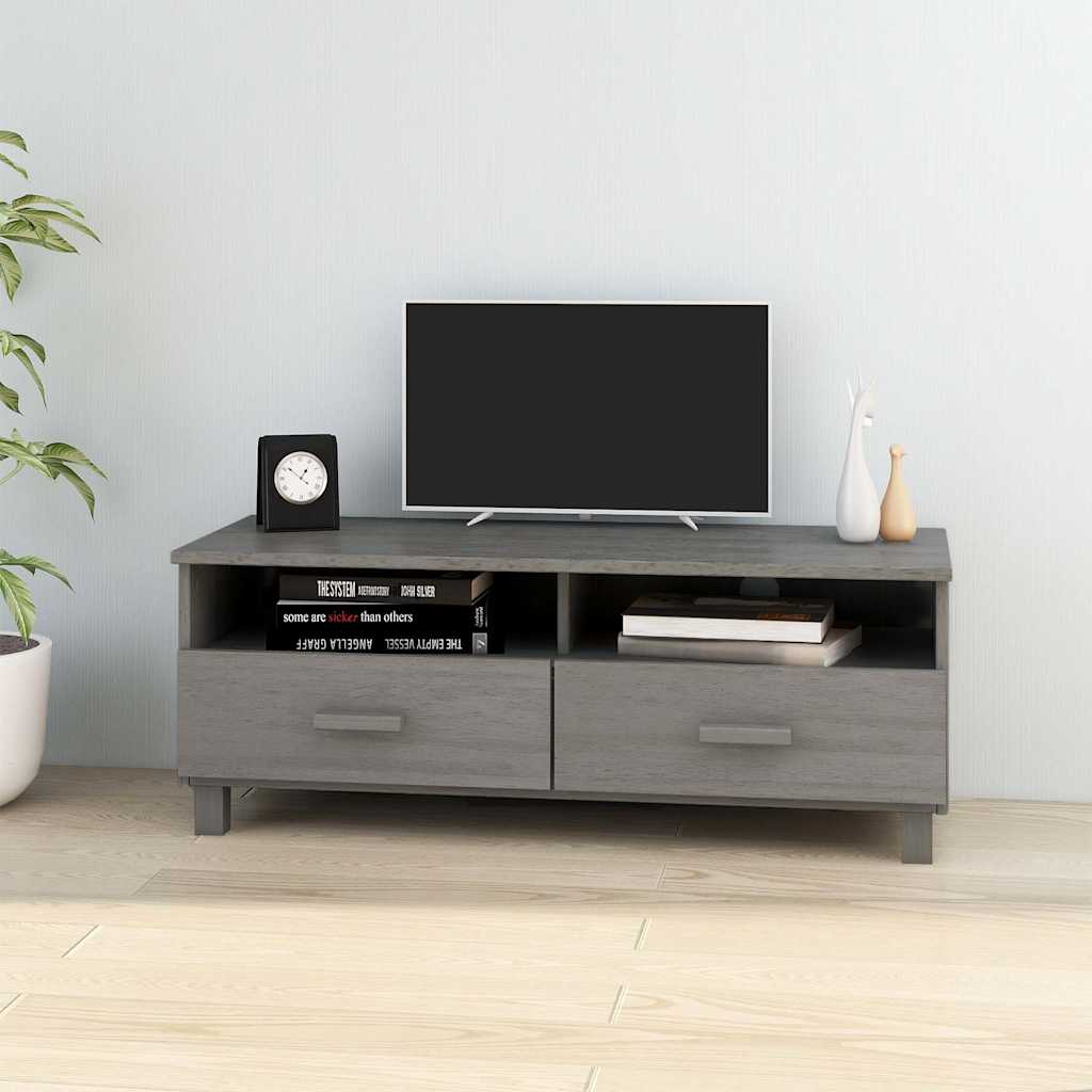 TV Cabinet "HAMAR" Light Grey 106x40x40 cm Solid Wood Pine