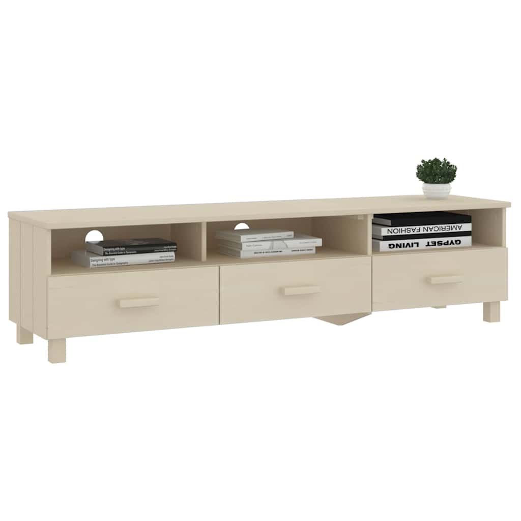 TV Cabinet "HAMAR" Honey Brown 158x40x40 cm Solid Wood Pine