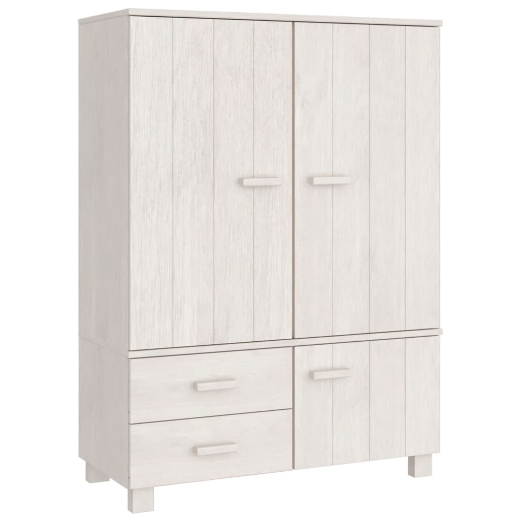 vidaXL Wardrobe HAMAR White 99x45x137 cm Solid Wood Pine