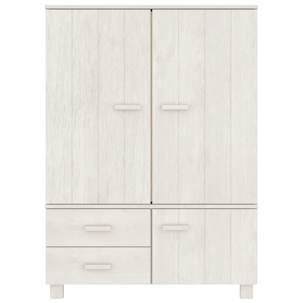 vidaXL Wardrobe HAMAR White 99x45x137 cm Solid Wood Pine