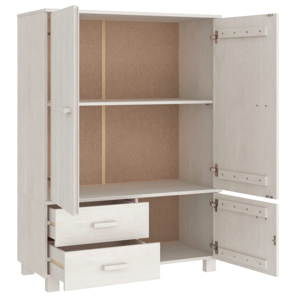 vidaXL Wardrobe HAMAR White 99x45x137 cm Solid Wood Pine