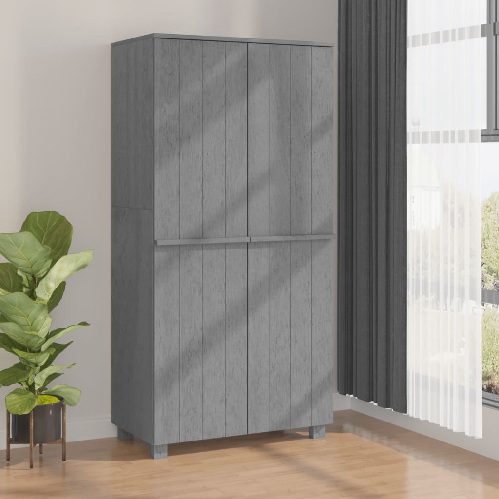 vidaXL Wardrobe HAMAR Dark Grey 89x50x180 cm Solid Wood Pine