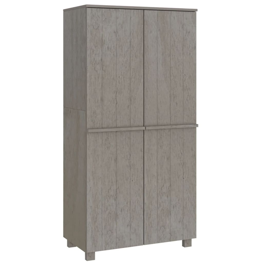 vidaXL Wardrobe HAMAR Light Grey 89x50x180 cm Solid Wood Pine