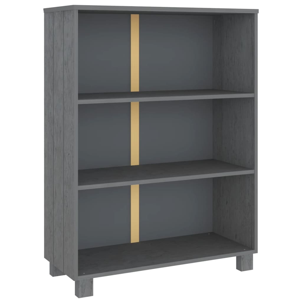 vidaXL Book Cabinet HAMAR Dark Grey 85x35x112 cm Solid Wood Pine