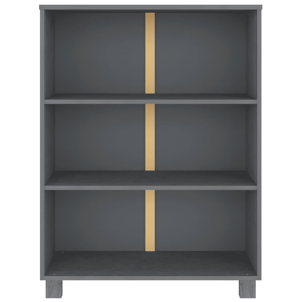 vidaXL Book Cabinet HAMAR Dark Grey 85x35x112 cm Solid Wood Pine