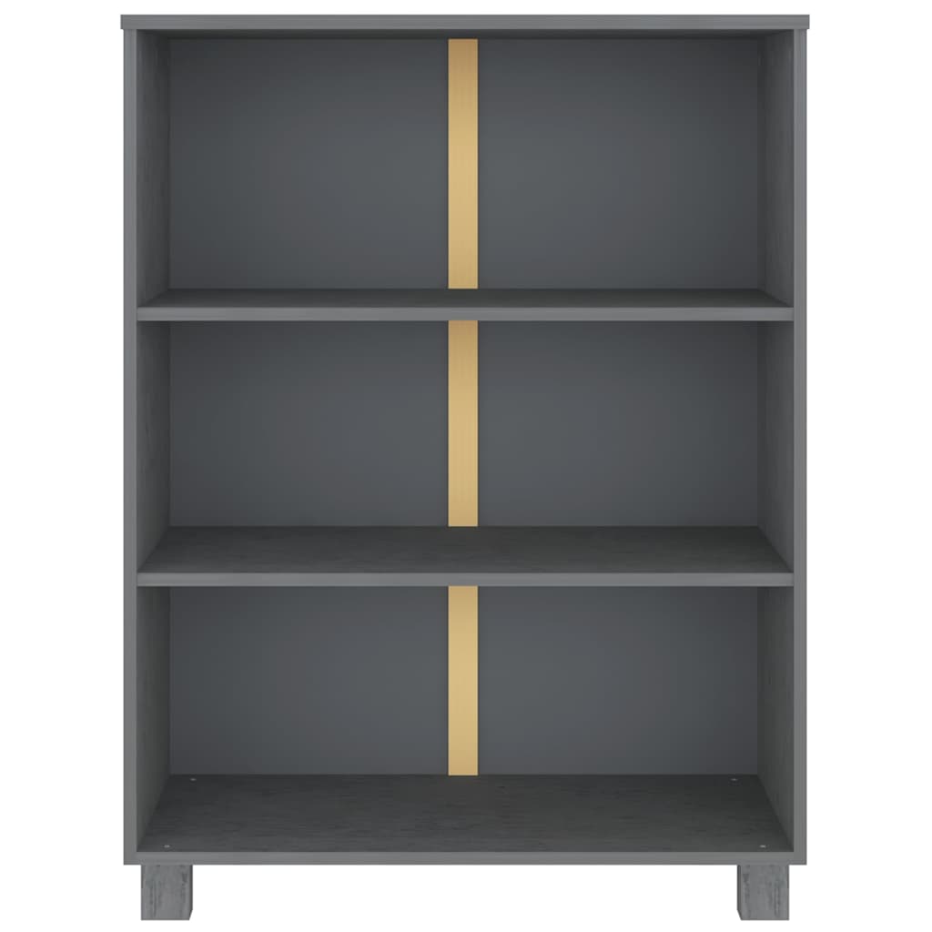 Book Cabinet "HAMAR" Dark Grey 85x35x112 cm Solid Wood Pine