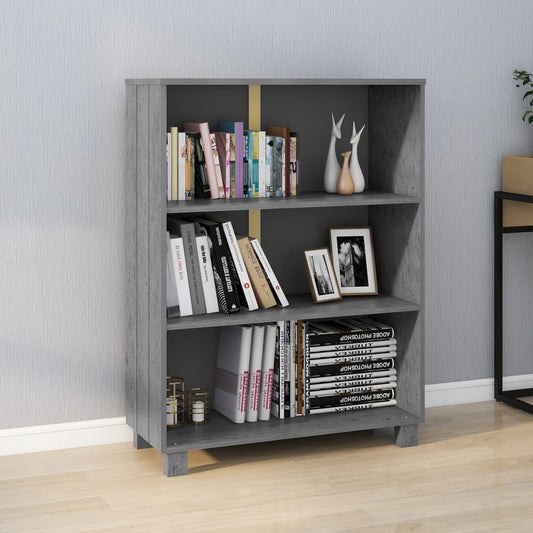 vidaXL Book Cabinet HAMAR Dark Grey 85x35x112 cm Solid Wood Pine