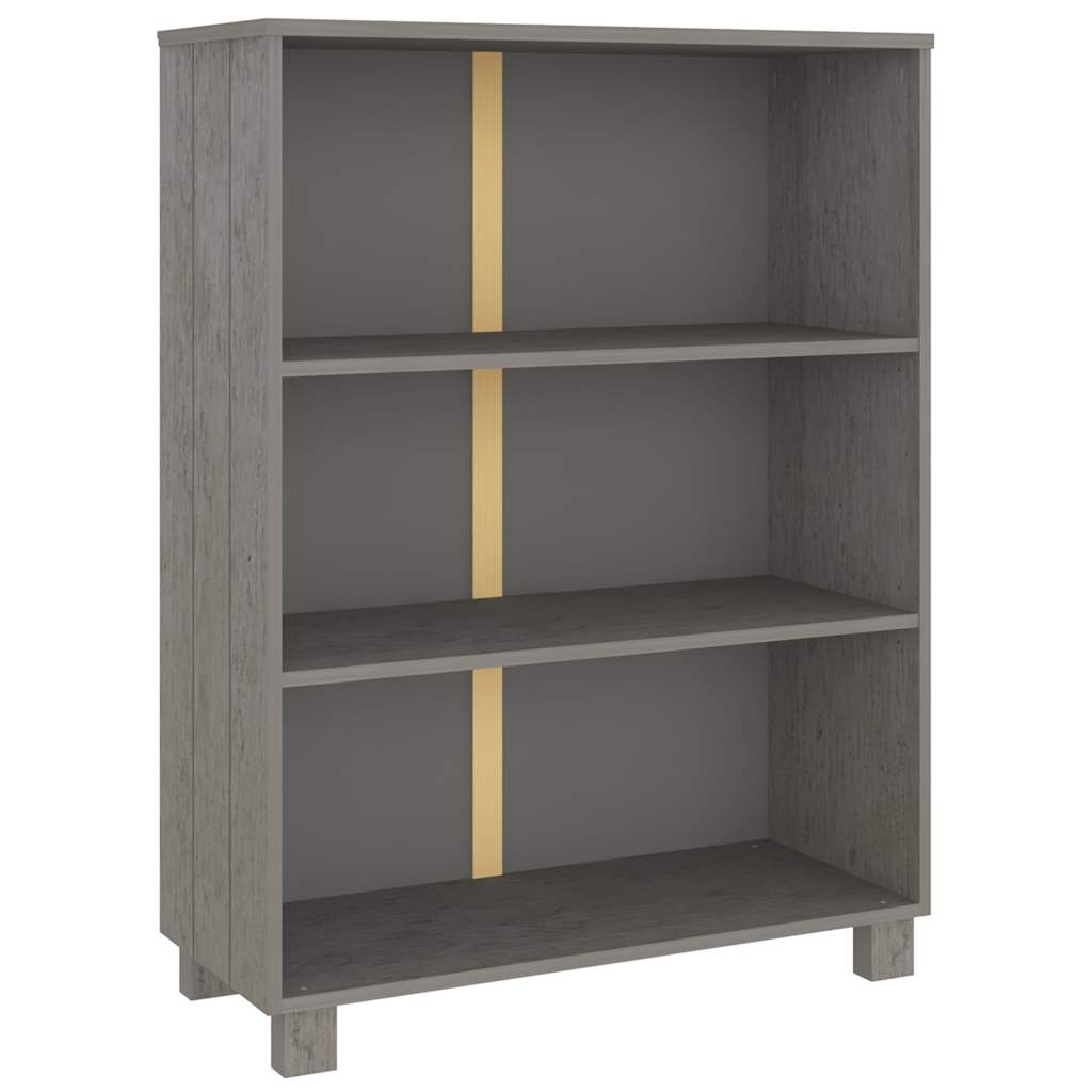 Book Cabinet "HAMAR" Light Grey 85x35x112 cm Solid Wood Pine