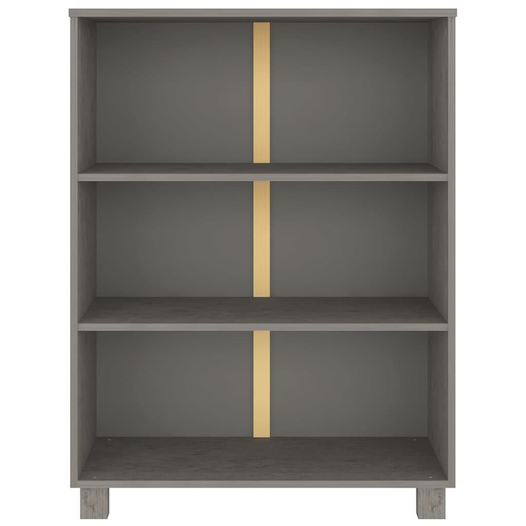 Book Cabinet "HAMAR" Light Grey 85x35x112 cm Solid Wood Pine