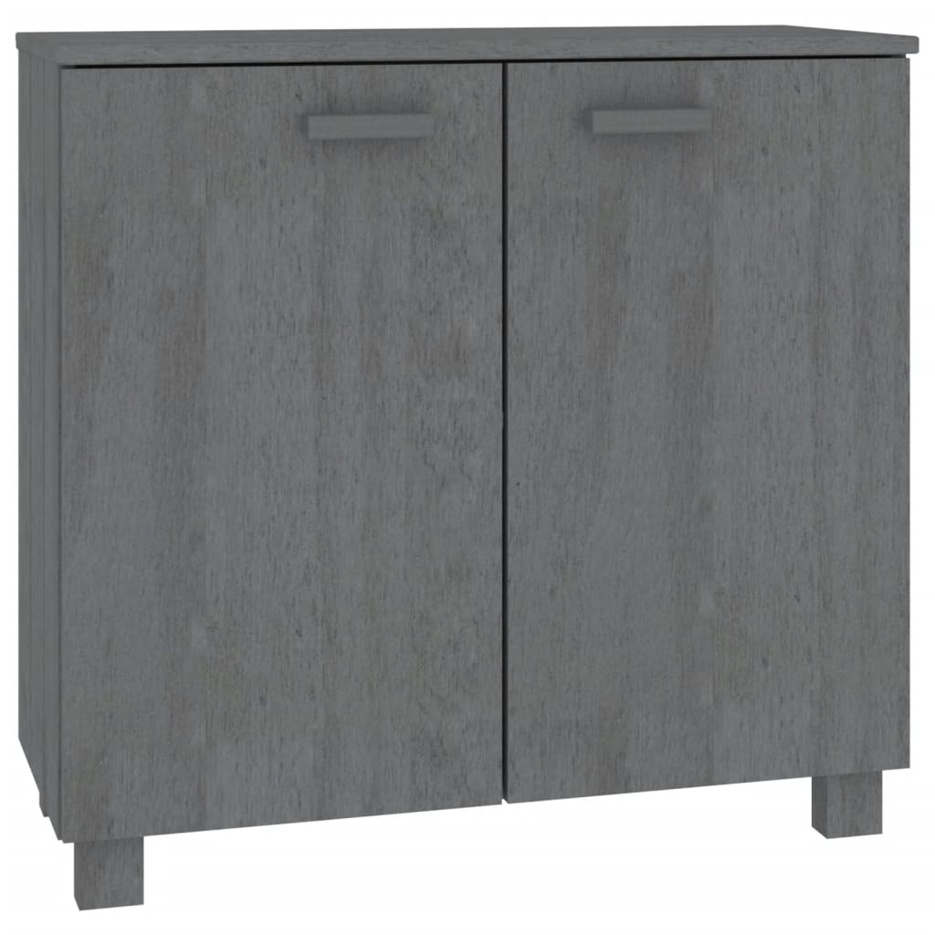 Buffet HAMAR Gris Foncé 85x35x80 cm Bois Massif Pin