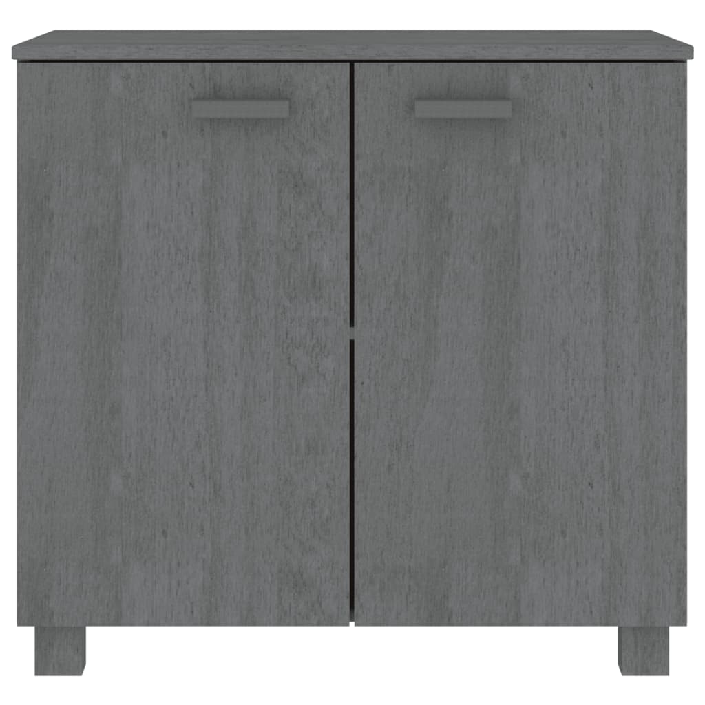 Buffet HAMAR Gris Foncé 85x35x80 cm Bois Massif Pin