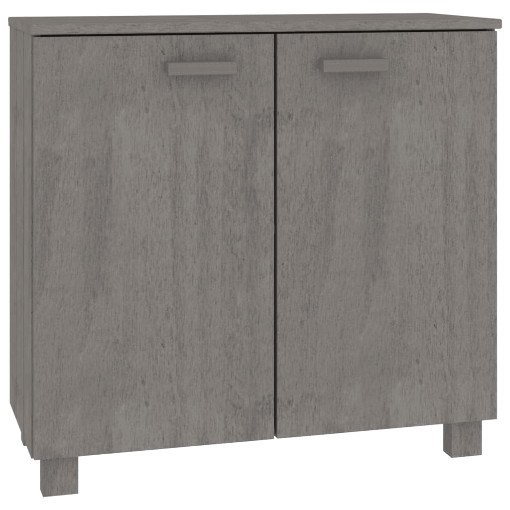 Buffet HAMAR Gris Clair 85x35x80 cm Bois Massif Pin