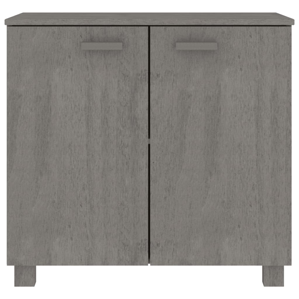 Buffet HAMAR Gris Clair 85x35x80 cm Bois Massif Pin